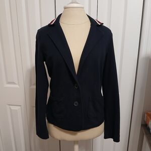 Ladies Tommy Hilfiger Cotton Navy Blue Two Button Blazer Jacket Small